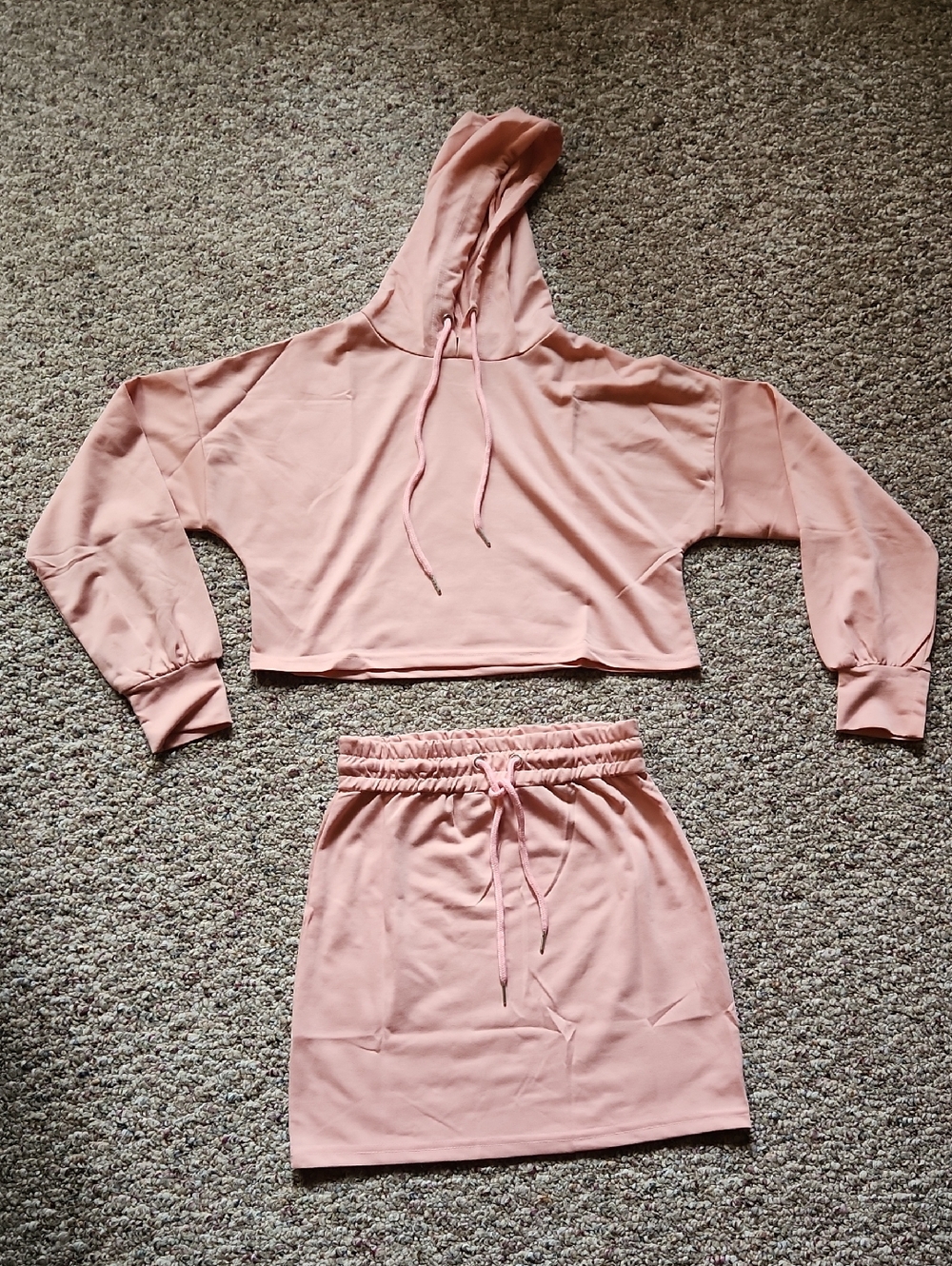Mini Skirt And Cropped Top in Dusty Pink